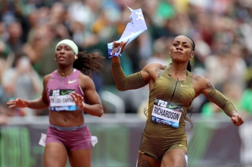 American Sha'Carri Richardson wins the 100m at the Eugene Diamond League