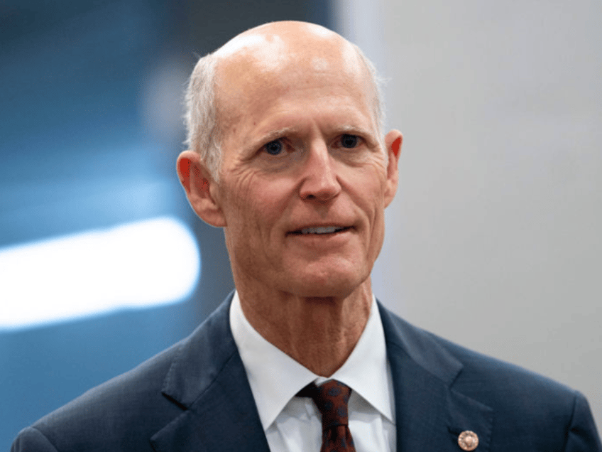 Senator Rick Scott, a Republican from Florida, in the Senate Subway during a vote at the U