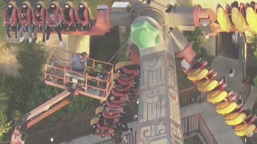 Riders stuck on ride