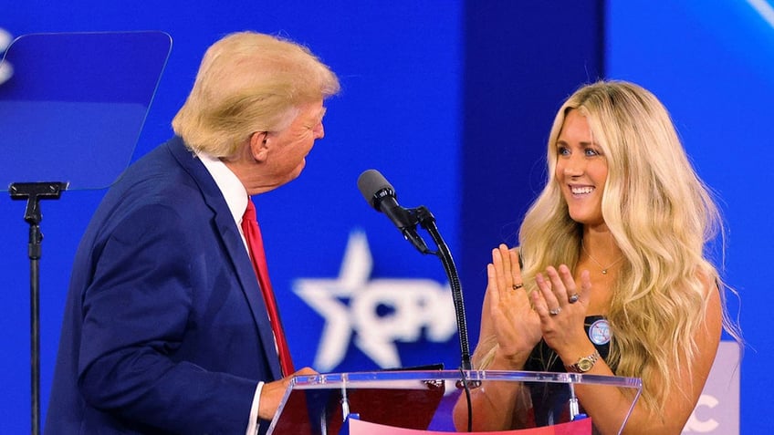 Former President Trump and Riley Gaines at CPAC