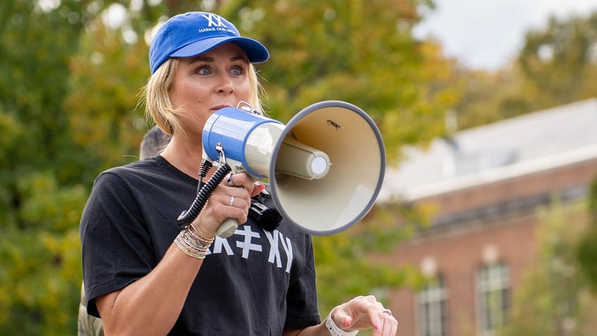 riley gaines takes shot at protesters says punches from men in dresses dont hurt