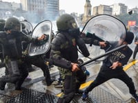Riot police unleash tear gas, water cannons on rowdy anti-Milei protesters in Buenos Aires
