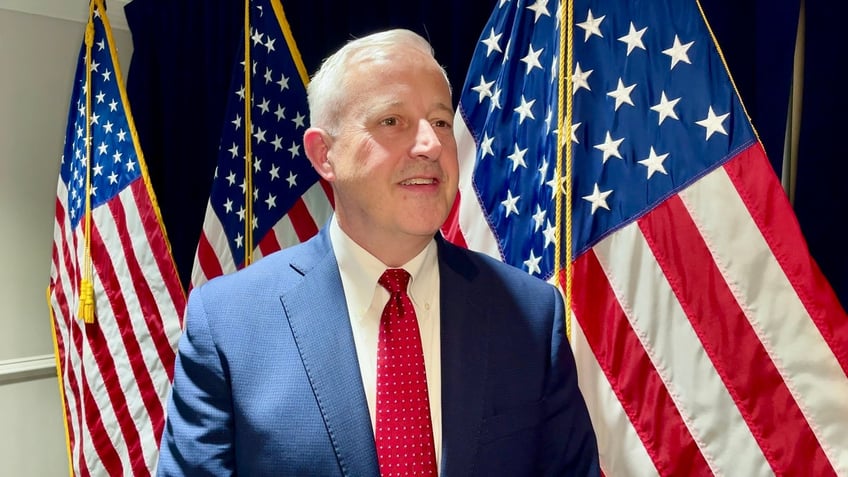 Republican National Committee Chair Michael Whatley is interviewed by Fox News Digital at the RNC headquarters in Washington, D.C., on July 14, 2025.