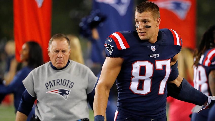 Rob Gronkowski and Bill Belichick