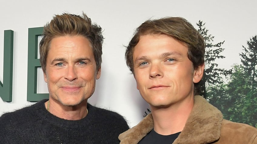 Rob Lowe and son Matthew walk red carpet at Netflix event