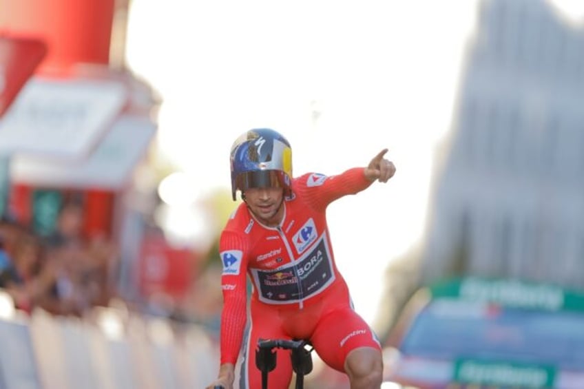 Primoz Roglic en route to his fourth Vuelta triumph