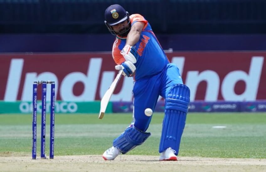 Hitting out: India captain Rohit Sharma bats against Ireland during a T20 World Cup match