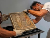 Roman-era mosaic panel with erotic theme that was stolen during World War II returns to Pompeii