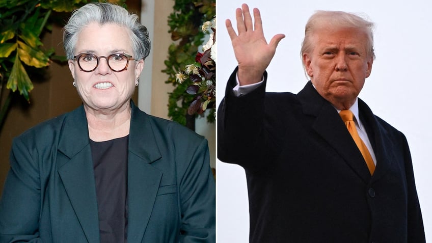 Rosie O'Donnell and President Donald Trump split