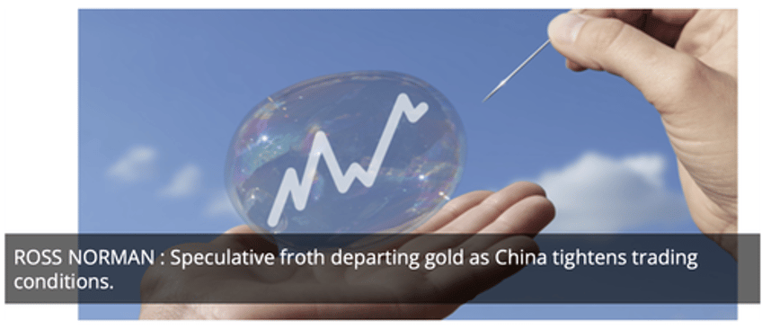 ross norman speculative froth departing gold as china tightens trading conditions