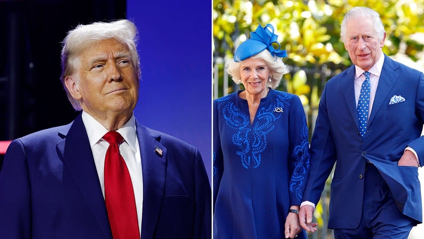 donald trump, king charles, queen camilla