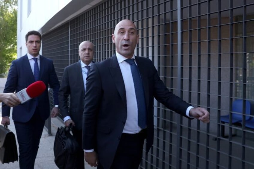 Spain's former football chief Luis Rubiales leaves after testifying over an alleged graft