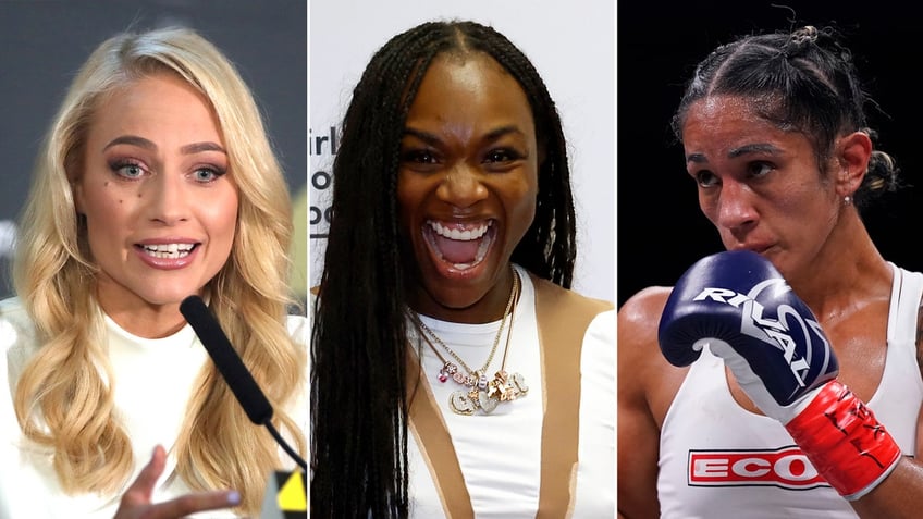 Boxing stars Ebanie Bridges, Claressa Shields and Amanda Serrano.