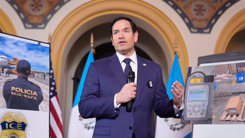 Rubio speaks after a migrant center tour