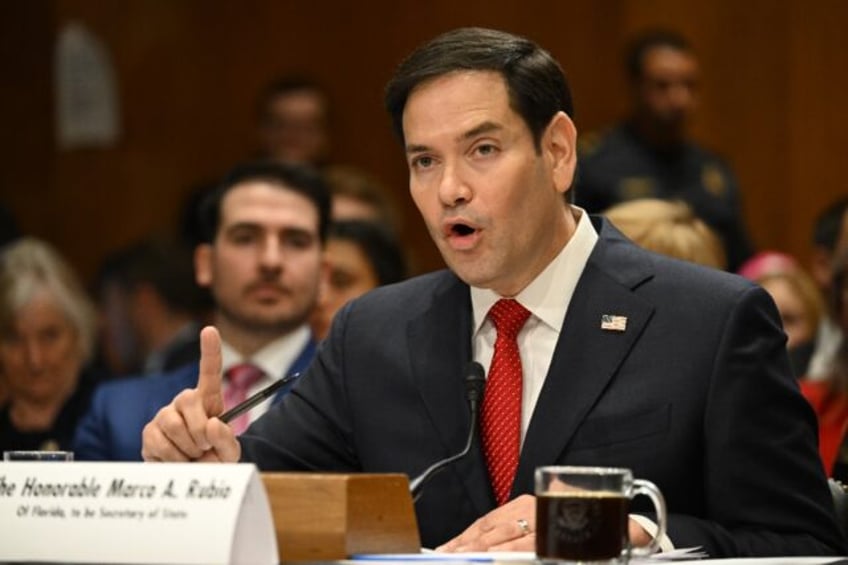 US Senator Marco Rubio testifies before the Senate Foreign Relations Committee on his nomi