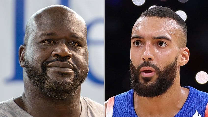 Shaquille O'Neal and Rudy Gobert side by side