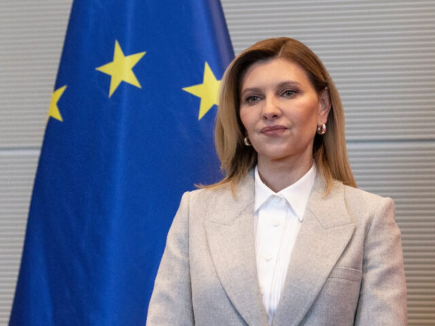 BERLIN, GERMANY - FEBRUARY 02: Ukrainian First Lady Olena Zelenska arrives for a meeting w