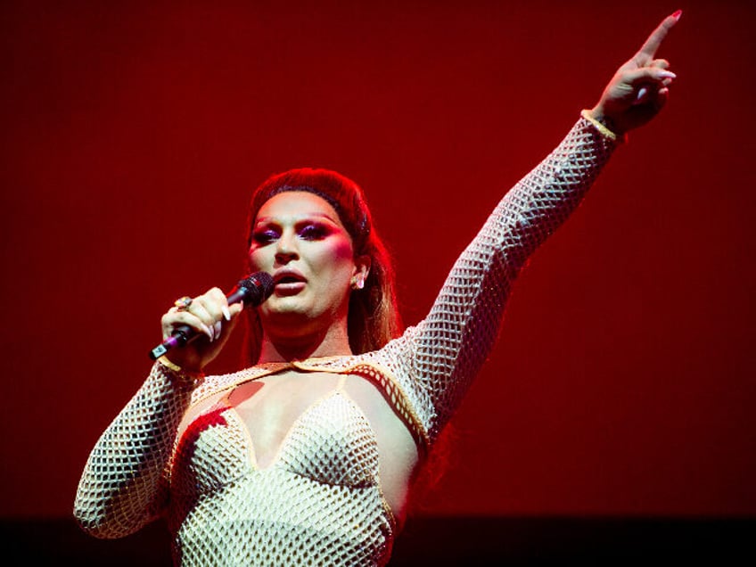 MANCHESTER, ENGLAND - AUGUST 29: The Vivienne of Drag Queens of Pop performs during Pride