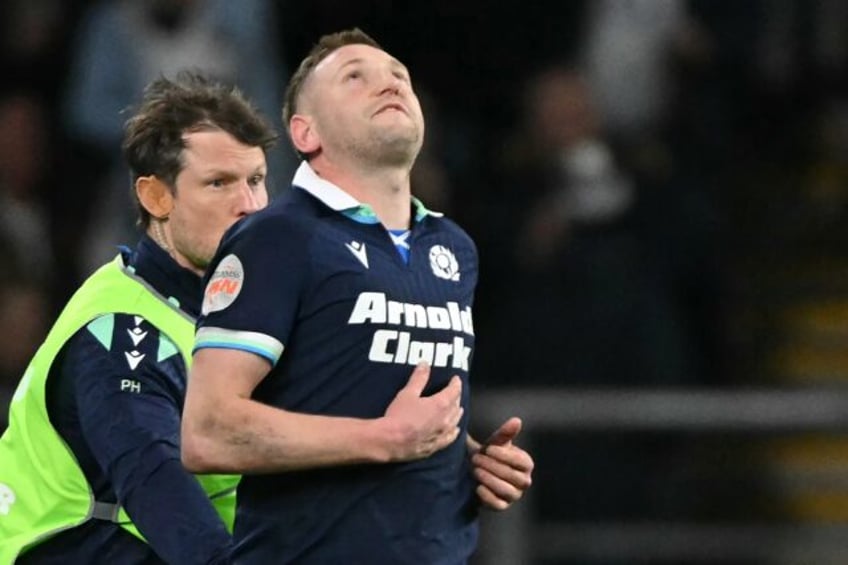 Agony: Scotland's fly-half Finn Russell missed three conversions