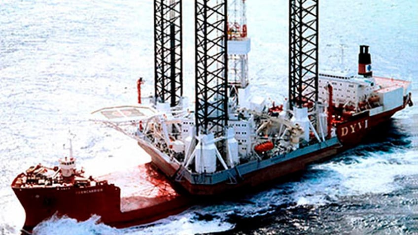 oil drilling platform 'Kolskaya' is seen in the Sea of Okhotsk