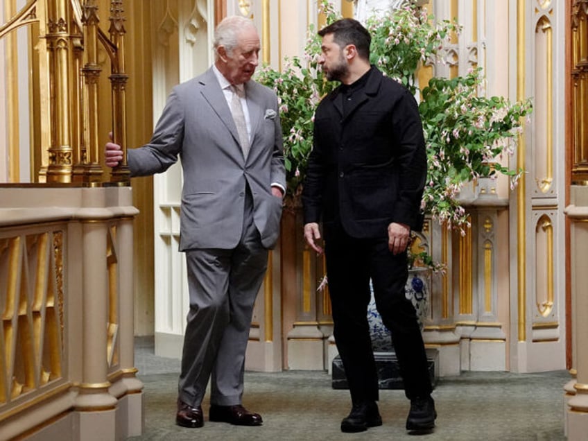 Britain's King Charles III speaks with Ukraine's President Volodymyr Zelensky du