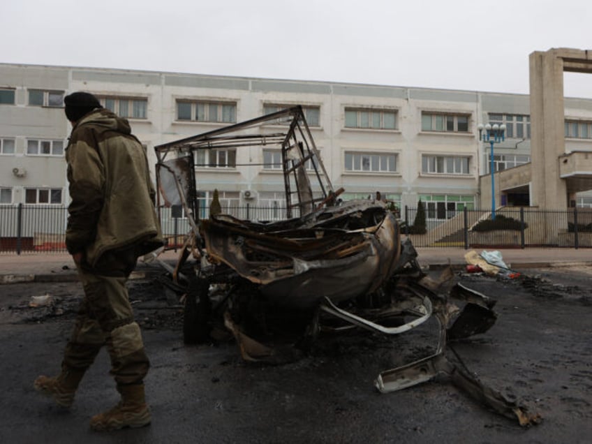 A view shows aftermath of fresh aerial attacks on Belgorod on March 16, 2024. (Photo by ST