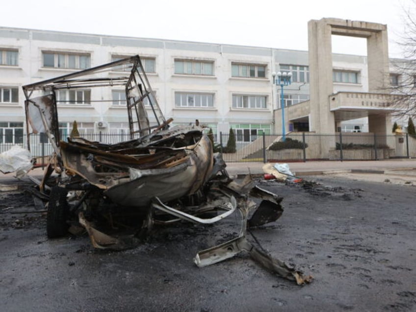 A view shows aftermath of fresh aerial attacks on Belgorod on March 16, 2024. (Photo by ST