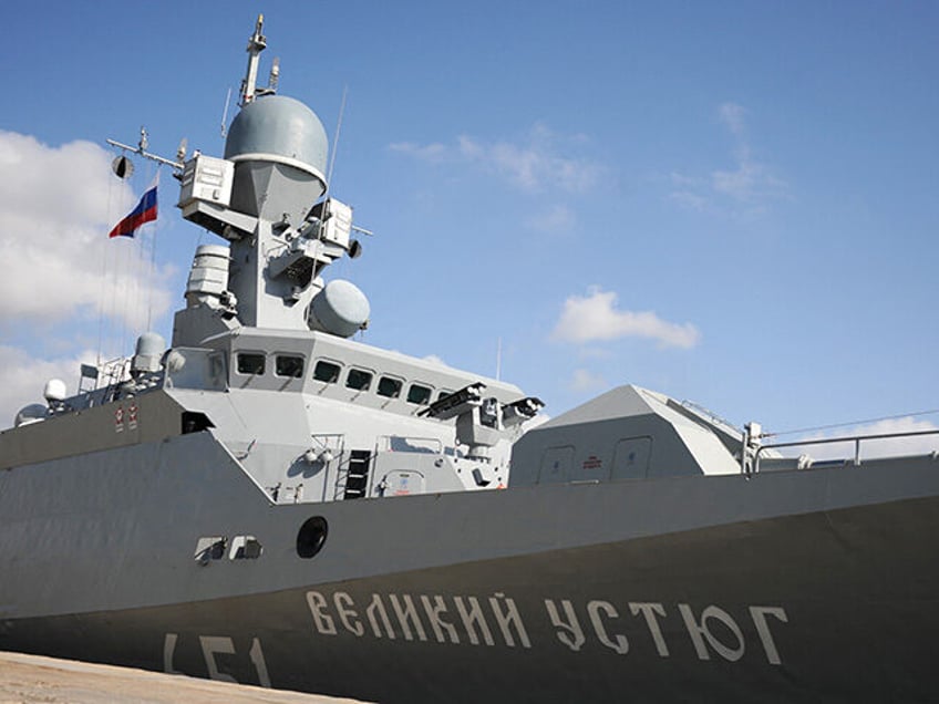 Russian corvette Velikiy Ustyug is picture at the Russian naval base in the Syrian Mediter