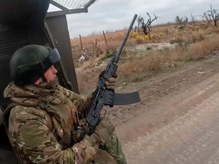 In this photo taken from a video released by Russian Defense Ministry Press Service on Fri