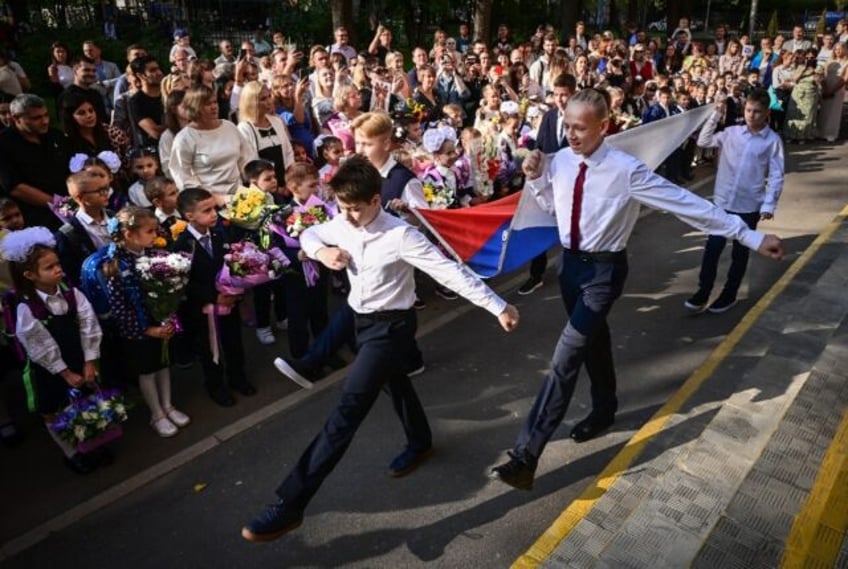 russian parents send children for patriotic school year