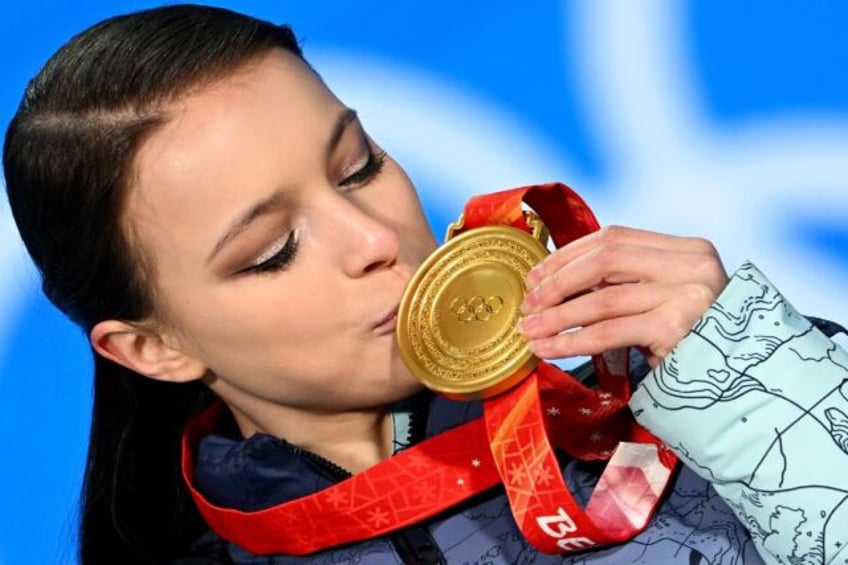 Anna Shcherbakova won women's figure skating gold competing under the Russian Olympic Comm