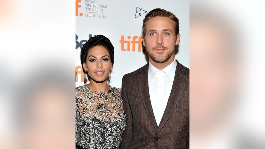 Eva Mendes and Ryan Gosling on the red carpet