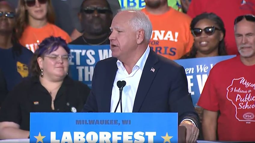 Tim Walz speaking at LaborFest