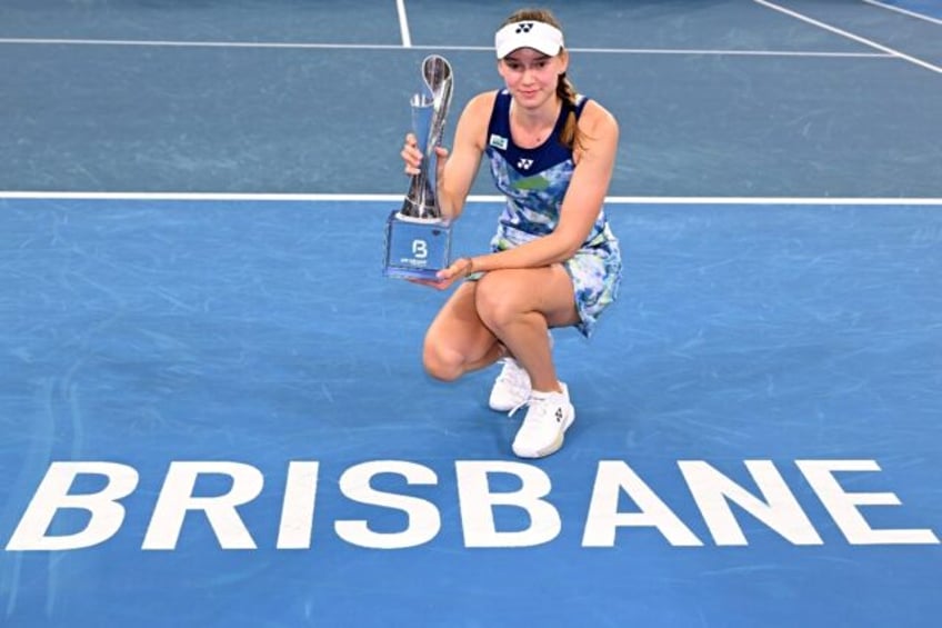 Elena Rybakina after winning the Brisbane International