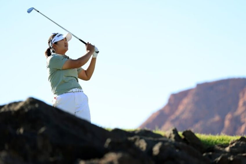 Ryu Hae-ran of South Korea hits a tee shot on the way to the 36-hole lead in the LPGA Blac