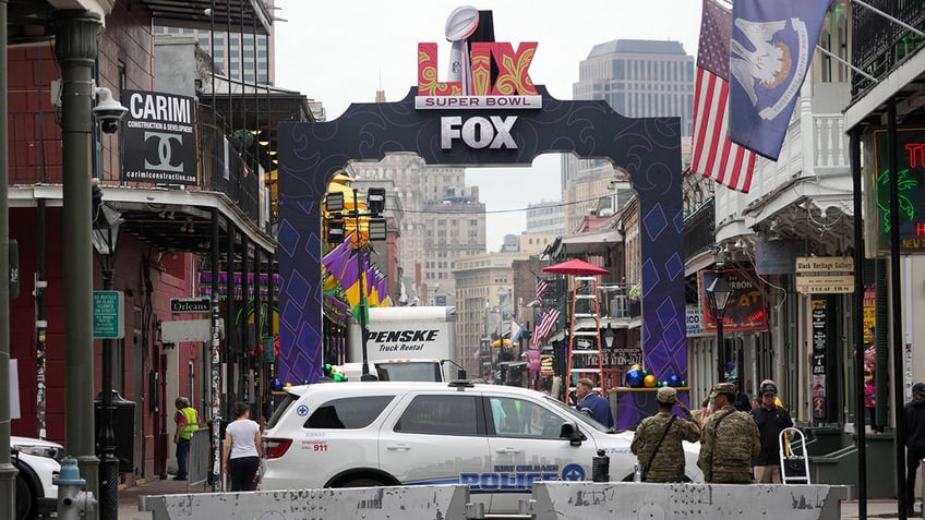 Police barricade on Bourbon Street