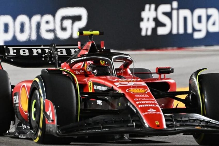 sainz leclerc set pace in singapore practice as red bull struggle