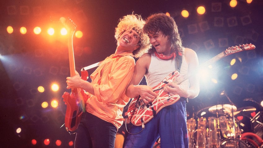 Sammy Hagar performing with Eddie Van Halen