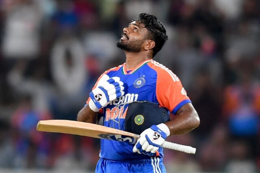 Century man: India's Sanju Samson celebrates