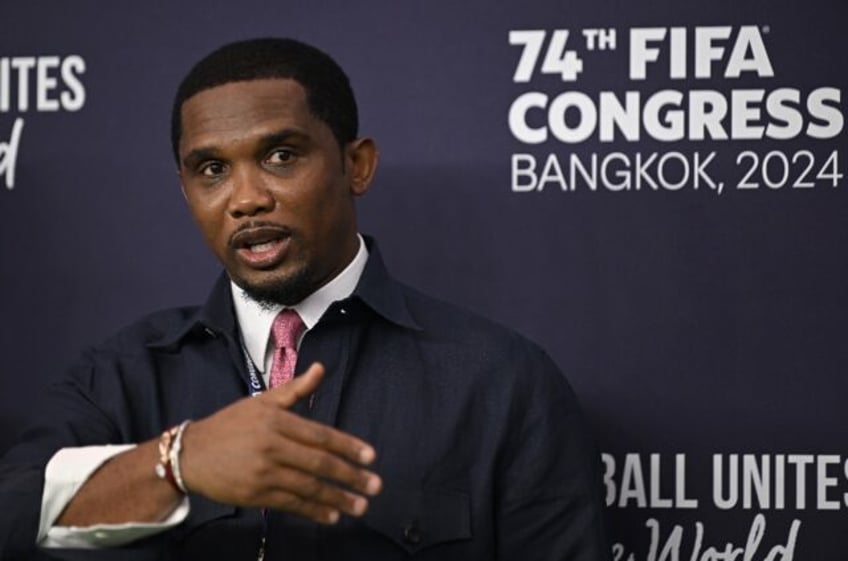 Cameroonian football federation president Samuel Eto'o at the FIFA Congress in Bangkok on