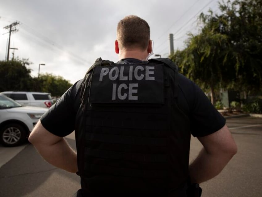 FILE - In this July 8, 2019, file photo, a U.S. Immigration and Customs Enforcement (ICE)