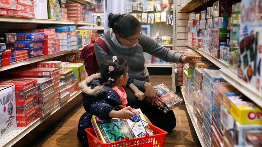 Customers shop at Jeffreys Toys