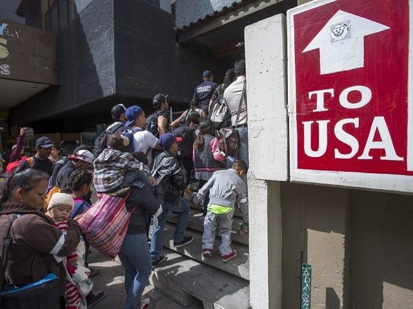 TIJUANA, MEXICO - APRIL 29: Members of a caravan of Central Americans who spent weeks trav