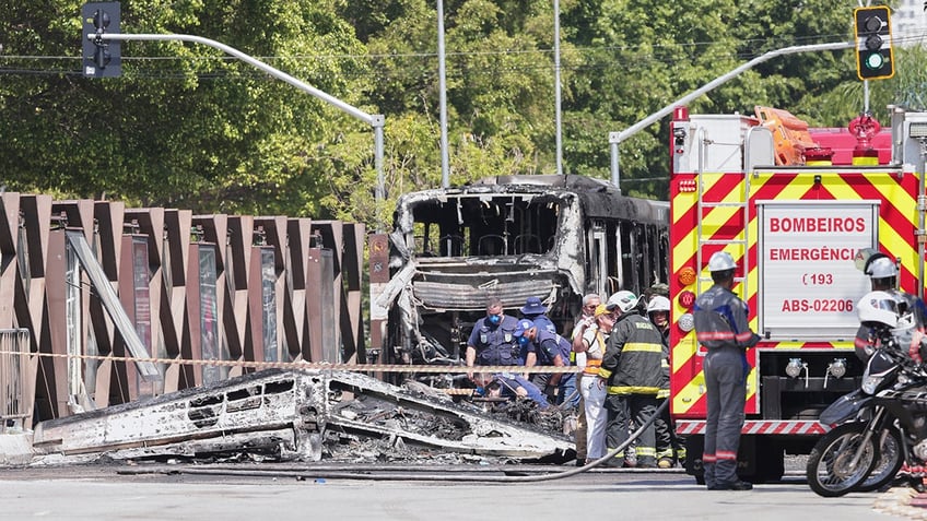 Brazil plane crash scene