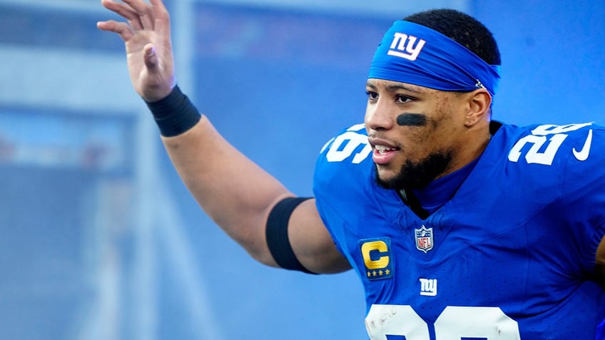 Saquon Barkley takes the field