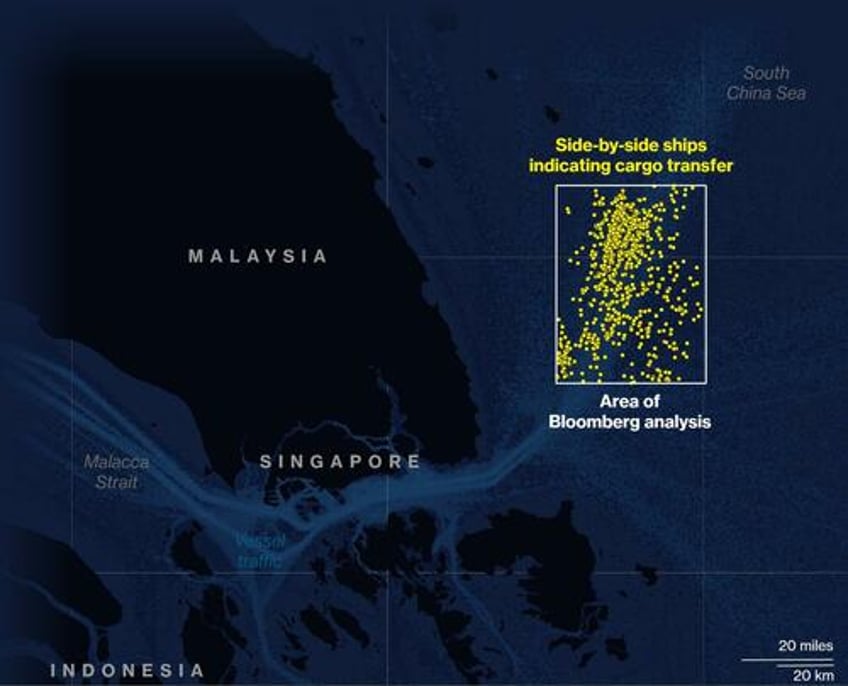 satellite analysis shows enormity of secretive oil shipping hub funneling iranian crude to china