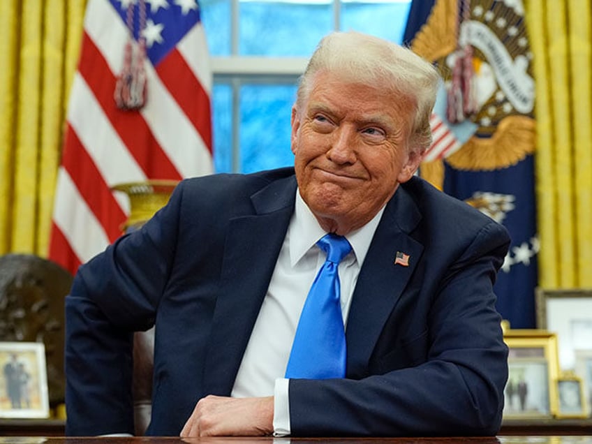 President Donald Trump speaks with reporters in the Oval Office at the White House, Tuesda