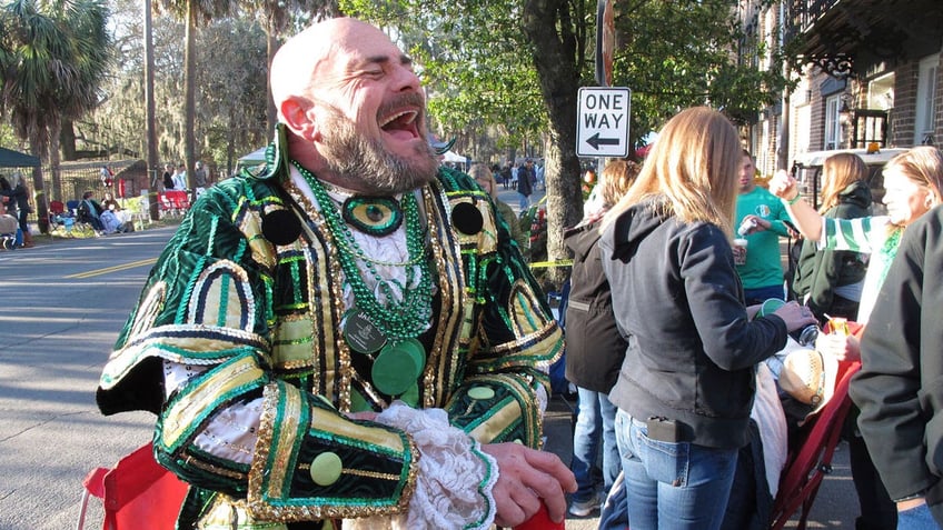 The St. Patrick's Day parade in Savannah, Georgia