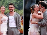 Scarlett Johansson defends viral red carpet kisses with co-star Jonathan Bailey