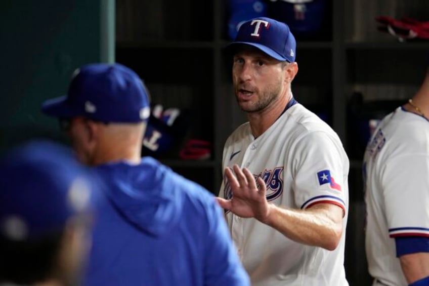 scherzer roughed up by astros in return from injury leaving with rangers down 5 in loss